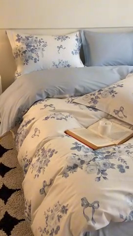 91家纺网 家纺一手货源 找家纺 2024新款小清新全棉印花四件套-68系列 F春宛