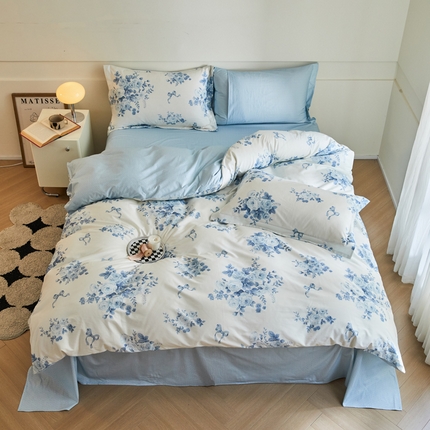 91家纺网 家纺一手货源 找家纺 （总）2024新款小清新全棉印花四件套-68系列