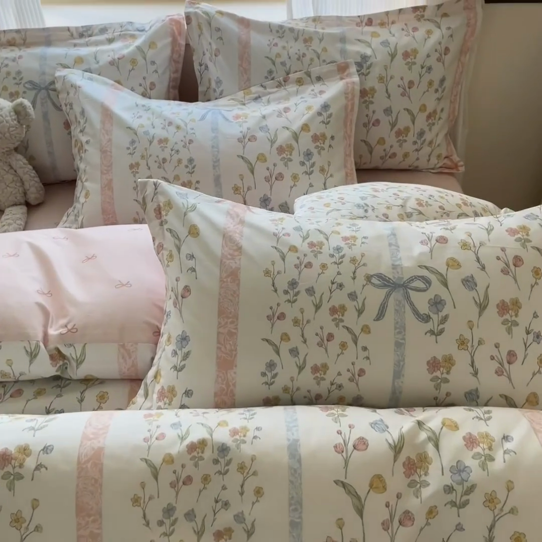 91家纺网 家纺一手货源 找家纺 （总）2024新款小清新全棉印花四件套-68系列