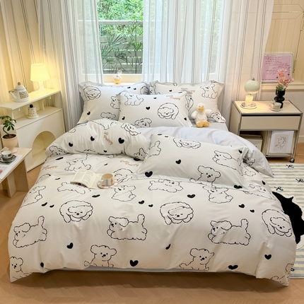 91家纺网 家纺一手货源 找家纺 （总）2024新款小清新全棉印花四件套-68系列