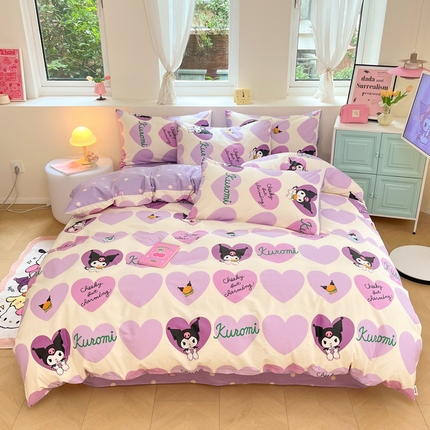 91家纺网 家纺一手货源 找家纺 （总）桃子家居 2024新款三丽鸥正版授权卡通纯棉印花系列四件套