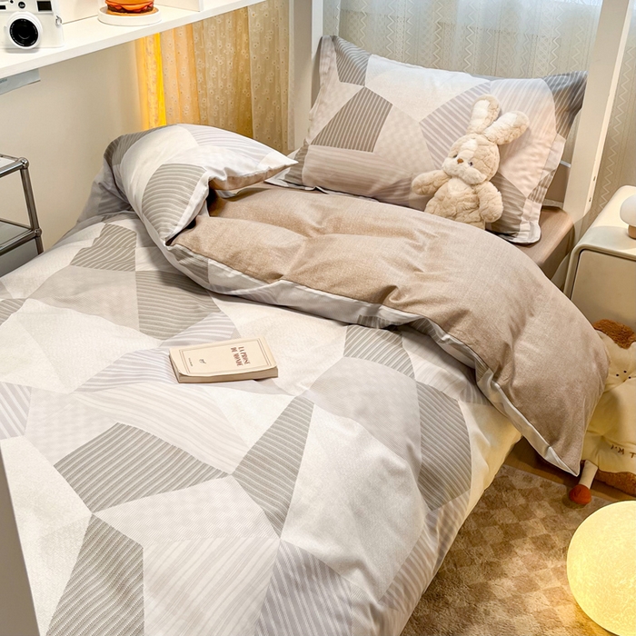 91家纺网 家纺一手货源 找家纺 2024新款小清新全棉印花学生宿舍三件套-68系列 D贝尔