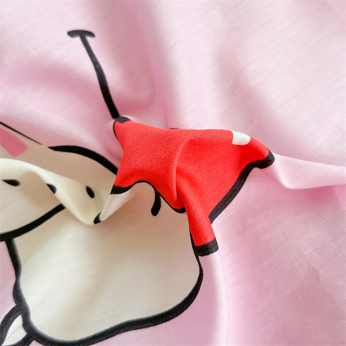 91家纺网 家纺一手货源 找家纺 简宜家居（朝初家纺）2025新款40支全棉四件套 甜甜兔粉