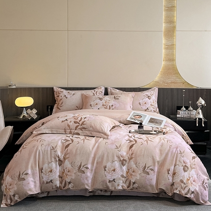 格里芬家纺 2025新款花卉系列全棉加厚磨毛数码印花四件套（控价劵后标准208起） 米莉亚-粉