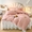91家纺网 家纺一手货源 找家纺 （总）恋尚 2025新款蜜桃棉绗缝加厚立体蕾丝花床笠式床裙四件套-奶芙系列