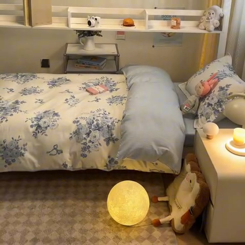 91家纺网 家纺一手货源 找家纺 2024新款小清新全棉印花学生宿舍三件套-68系列 F春宛