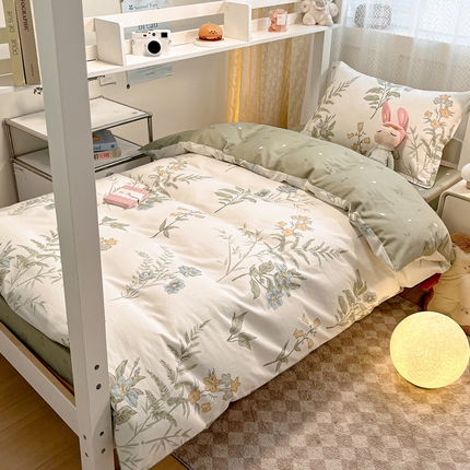 91家纺网 家纺一手货源 找家纺 （总）2024新款小清新全棉印花学生宿舍三件套-68系列