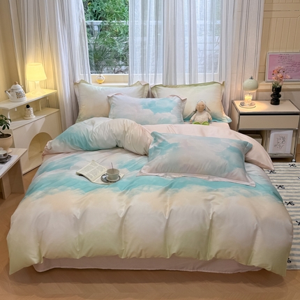 91家纺网 家纺一手货源 找家纺 （总）2024新款小清新全棉印花四件套-68系列