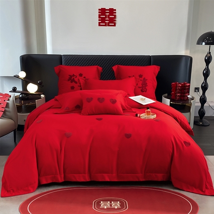 91家纺网 家纺一手货源 找家纺 （总）蒂爵 全棉纯棉简约时尚爆款毛巾绣水洗磨毛婚庆四件套多件套