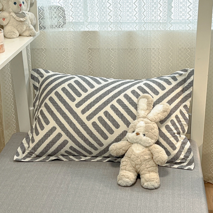 91家纺网 家纺一手货源 找家纺 2024新款小清新全棉印花学生宿舍三件套-68系列 D洛伊-灰