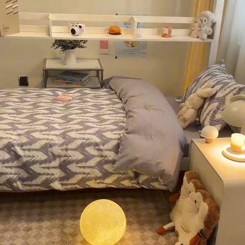 91家纺网 家纺一手货源 找家纺 2024新款小清新全棉印花学生宿舍三件套-68系列 D奔标