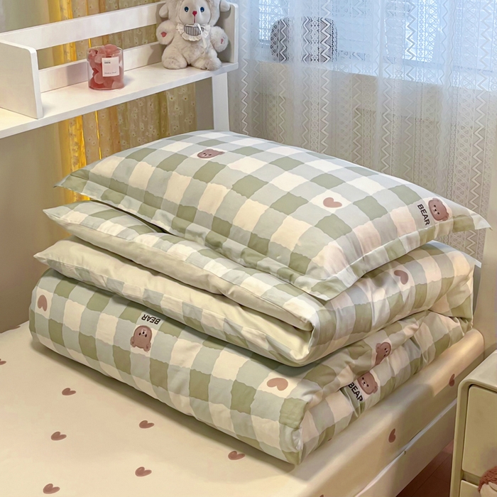 91家纺网 家纺一手货源 找家纺 （总）2024新款小清新全棉印花学生宿舍三件套-68系列