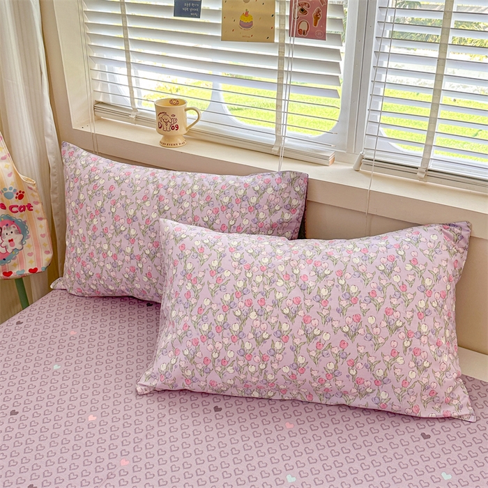 91家纺网 家纺一手货源 找家纺 简宜家居（朝初家纺）2025新款40支全棉四件套 红粉佳人