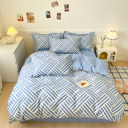 91家纺网 家纺一手货源 找家纺 （总）2024新款小清新全棉印花四件套-68系列