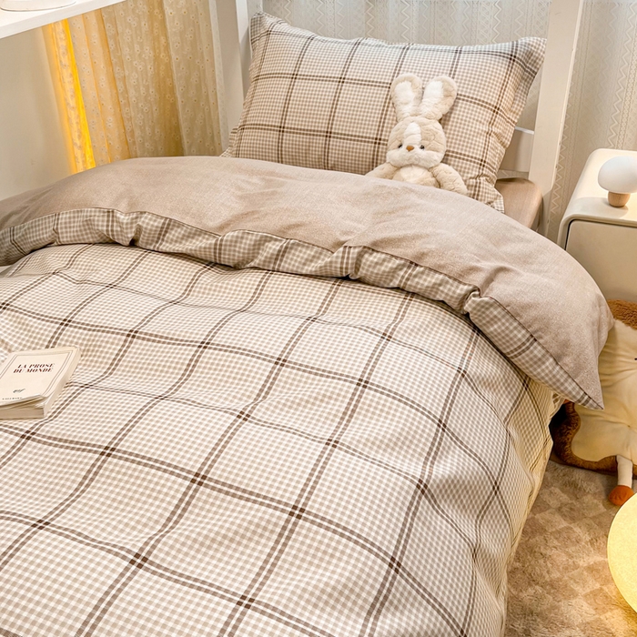 91家纺网 家纺一手货源 找家纺 2024新款小清新全棉印花学生宿舍三件套-68系列 D雅致