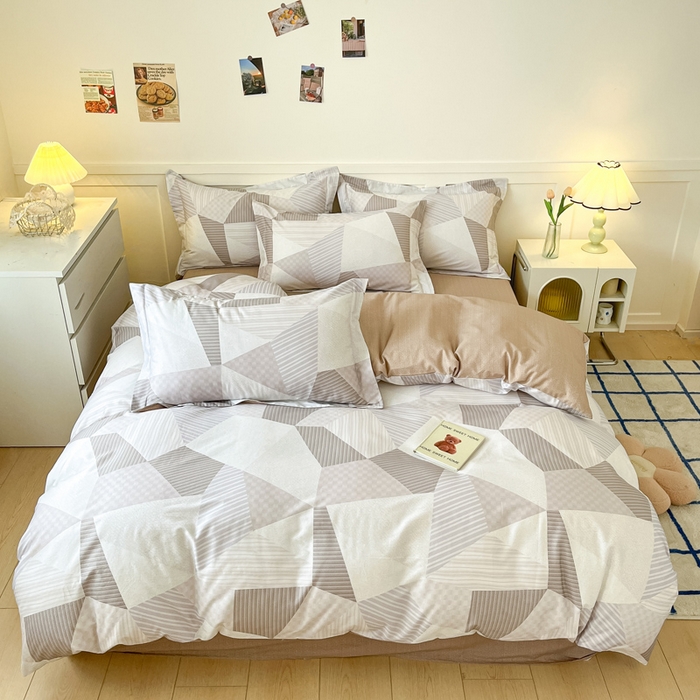 91家纺网 家纺一手货源 找家纺 2024新款小清新全棉印花四件套-68系列 D贝尔