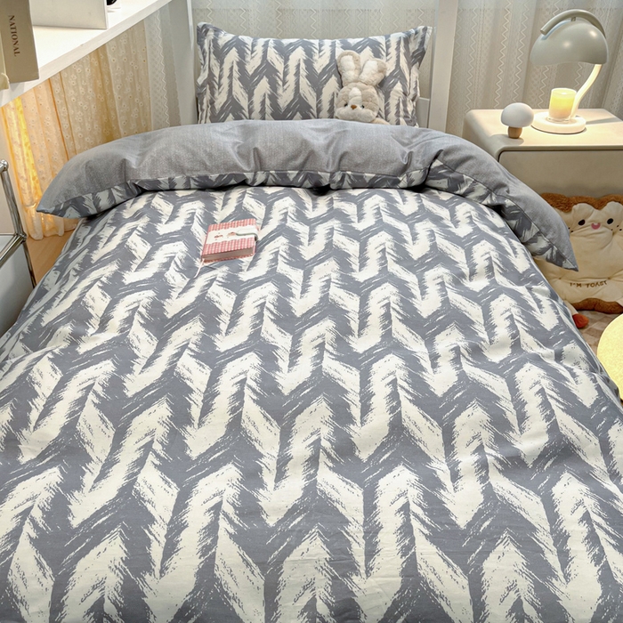 91家纺网 家纺一手货源 找家纺 2024新款小清新全棉印花学生宿舍三件套-68系列 D奔标