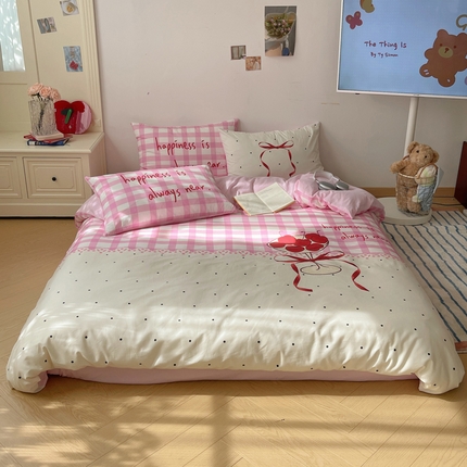 91家纺网 家纺一手货源 找家纺 （总）桃喜 2024新款全棉数码印花蝴蝶结四件套系列