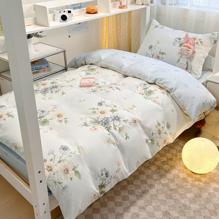 91家纺网 家纺一手货源 找家纺 （总）2024新款小清新全棉印花学生宿舍三件套-68系列
