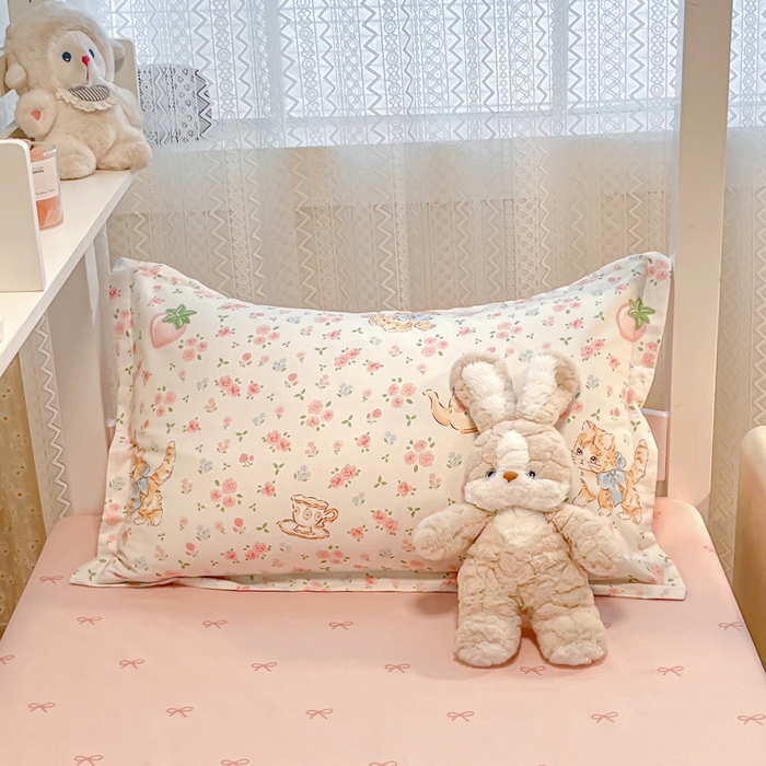 91家纺网 家纺一手货源 找家纺 2024新款小清新全棉印花学生宿舍三件套-68系列 B萌小喵