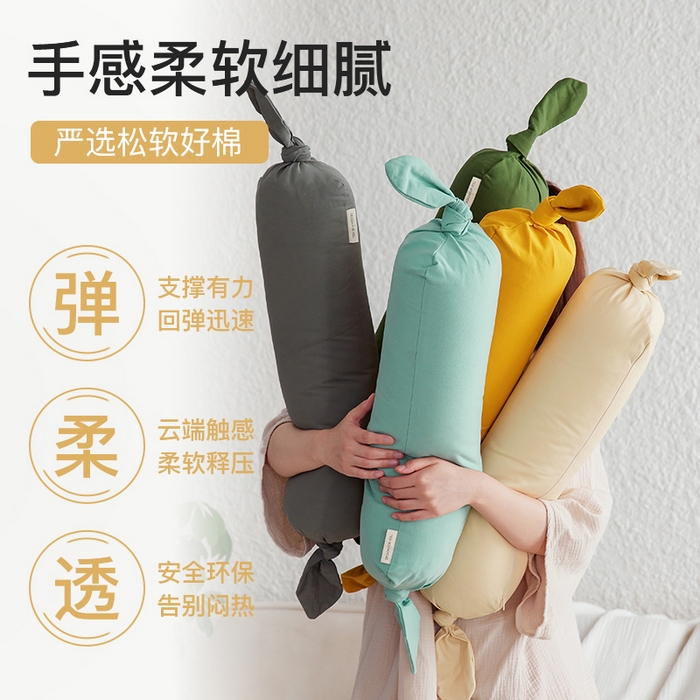 91家纺网 家纺一手货源 找家纺 （总）美茉家居 2024新款纯棉素色帆布糖果枕