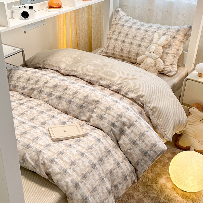 91家纺网 家纺一手货源 找家纺 2024新款小清新全棉印花学生宿舍三件套-68系列 D艾瑞