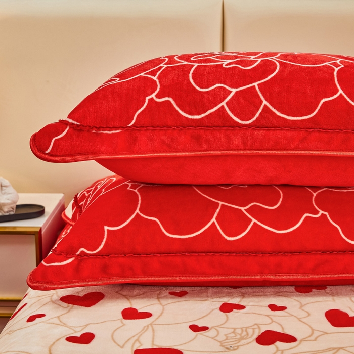 91家纺网 家纺一手货源 找家纺 博兰蒂 2025新款床裙款高克重牛奶绒印花四件套 浪漫花园