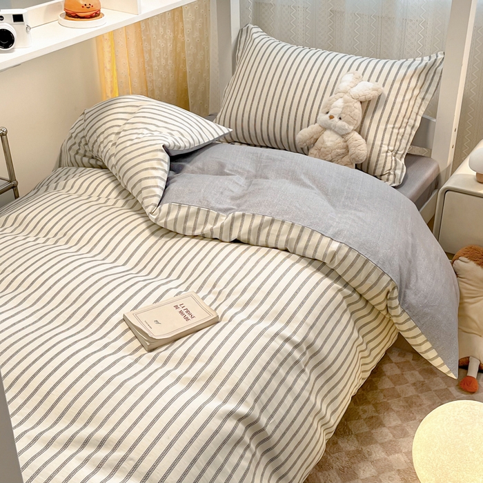 91家纺网 家纺一手货源 找家纺 2024新款小清新全棉印花学生宿舍三件套-68系列 D写书