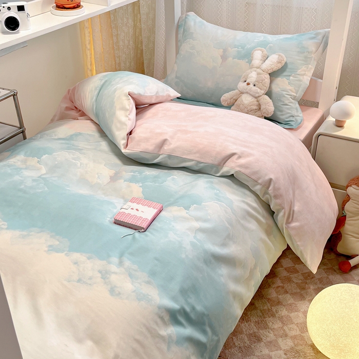 91家纺网 家纺一手货源 找家纺 2024新款小清新全棉印花学生宿舍三件套-68系列 B遐想