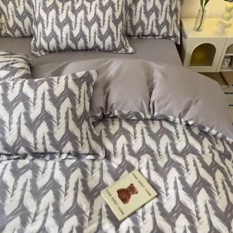 91家纺网 家纺一手货源 找家纺 2024新款小清新全棉印花四件套-68系列 D奔标