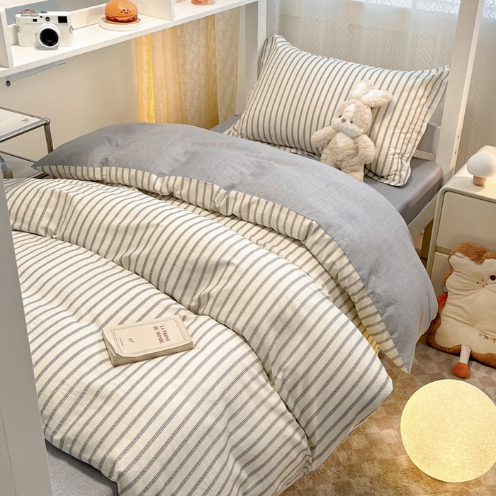 91家纺网 家纺一手货源 找家纺 2024新款小清新全棉印花学生宿舍三件套-68系列 D写书