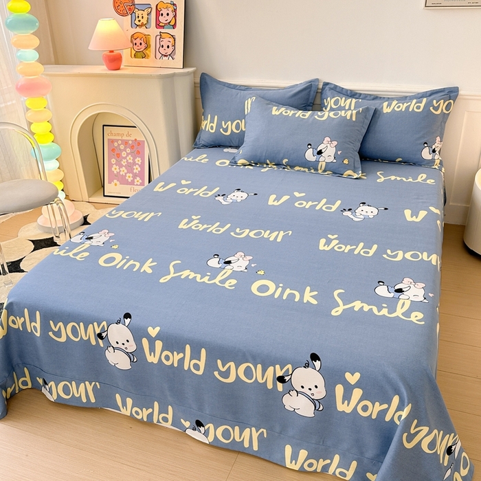 91家纺网 家纺一手货源 找家纺 2025新款加厚生态磨毛单床单 萌宠宝贝