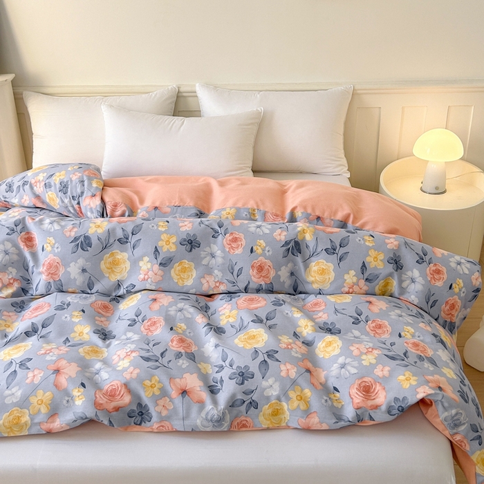 91家纺网 家纺一手货源 找家纺 2025新款加厚生态磨毛单被套 花香四溢