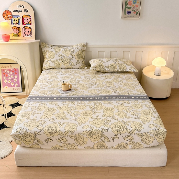 91家纺网 家纺一手货源 找家纺 2025新款加厚生态磨毛床笠四件套 初恋