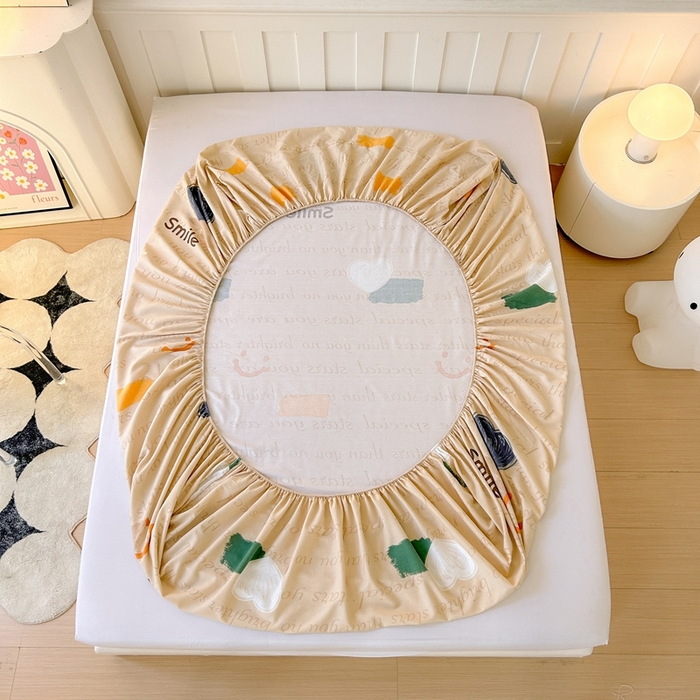 91家纺网 家纺一手货源 找家纺 2025新款加厚生态磨毛单床笠 微笑生活