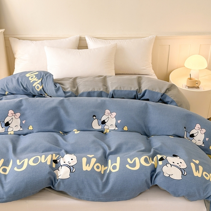 91家纺网 家纺一手货源 找家纺 2025新款加厚生态磨毛单被套 萌宠宝贝