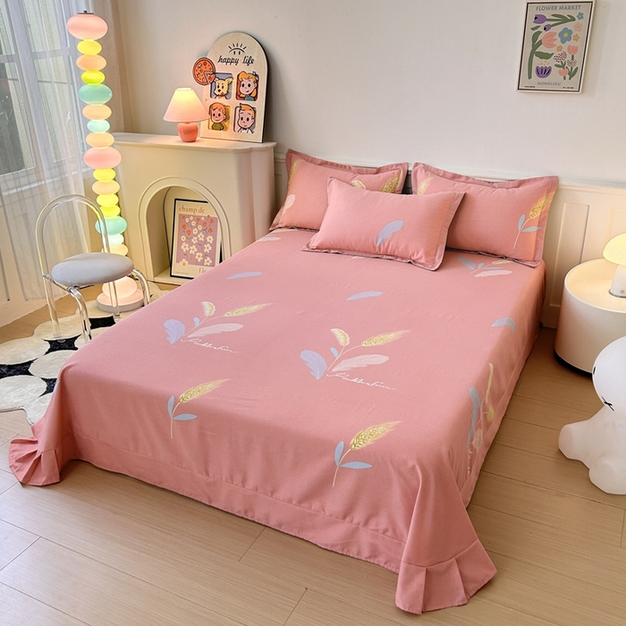 91家纺网 家纺一手货源 找家纺 2025新款加厚生态磨毛单床单 花羽庭