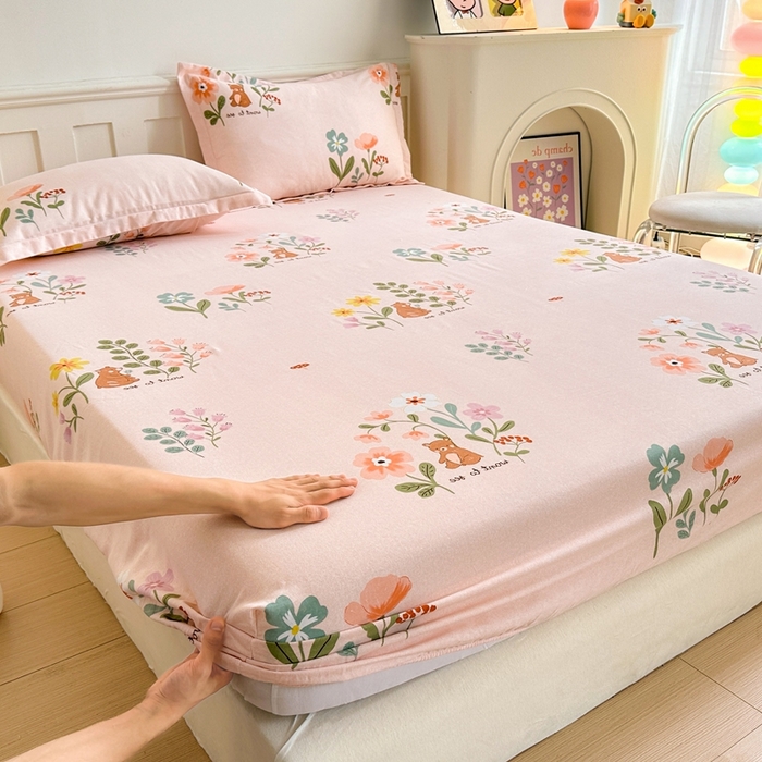 91家纺网 家纺一手货源 找家纺 2025新款加厚生态磨毛床笠四件套 西西里