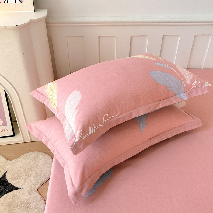 91家纺网 家纺一手货源 找家纺 2025新款加厚生态磨毛单枕套 花羽庭