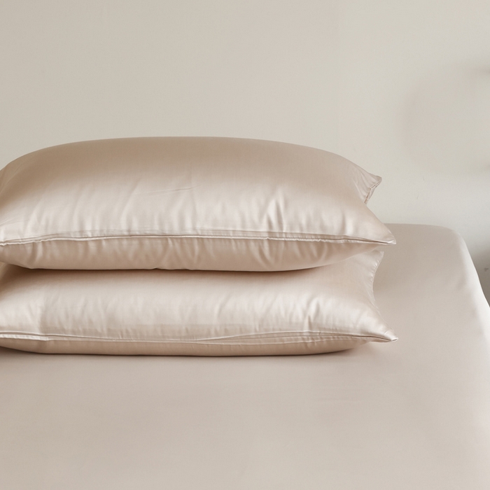 91家纺网 家纺一手货源 找家纺 轩和 2025新款A类LF60S兰精天丝单品枕套 铂光金