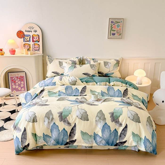 91家纺网 家纺一手货源 找家纺 2025新款加厚生态磨毛床单四件套 水墨江南