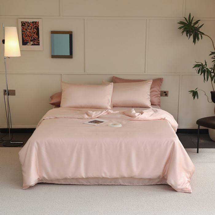 91家纺网 家纺一手货源 找家纺 轩和 2025新款A类LF60S兰精天丝单品被套 告白粉