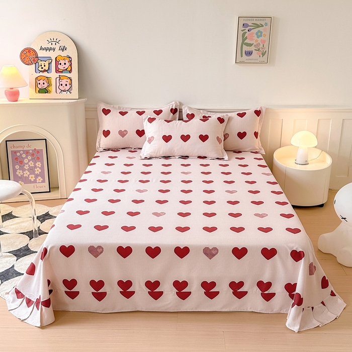 91家纺网 家纺一手货源 找家纺 2025新款加厚生态磨毛单床单 完美恋人