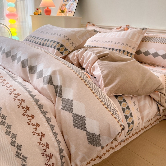 91家纺网 家纺一手货源 找家纺 2025新款加厚生态磨毛床单四件套 卡蜜拉