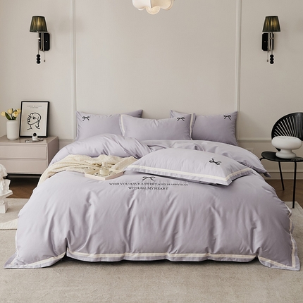 91家纺网 家纺一手货源 找家纺 （总）EH家居 2024新款长绒棉绣花四件套-伊人系列