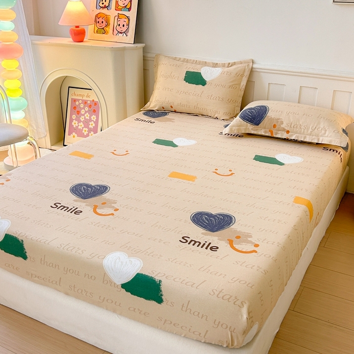 91家纺网 家纺一手货源 找家纺 2025新款加厚生态磨毛单床笠 微笑生活