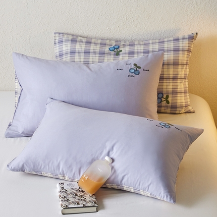 2024新款全棉纯棉印花刺绣单枕套卡通一对装 樱桃果果