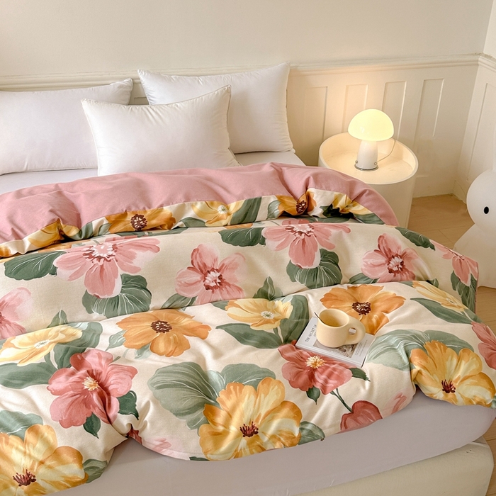 91家纺网 家纺一手货源 找家纺 2025新款加厚生态磨毛单被套 梦若菲