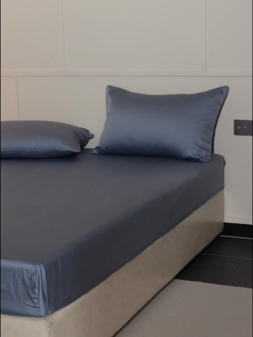 91家纺网 家纺一手货源 找家纺 轩和 2025新款A类LF60S兰精天丝单品床笠 劳伦蓝