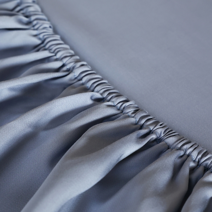 91家纺网 家纺一手货源 找家纺 轩和 2025新款A类LF60S兰精天丝单品床笠 劳伦蓝